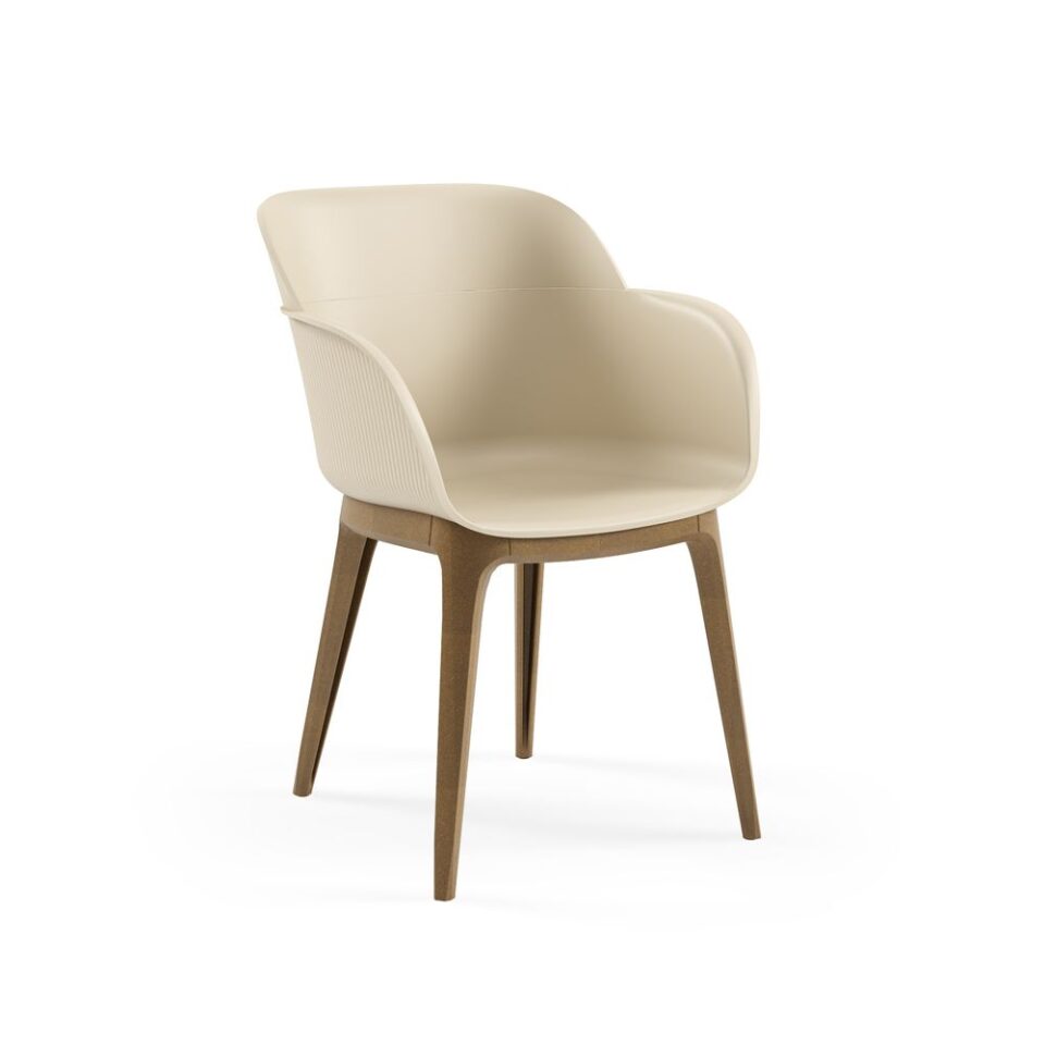 Shell W Beige Armchair Fr Medium