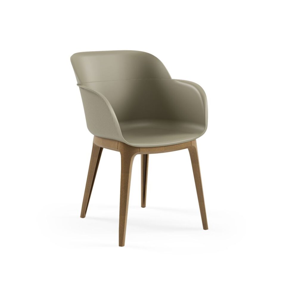 Shell W Cementgray Armchair Fr Medium