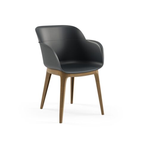 Shell W Charcoal Armchair Fr Medium
